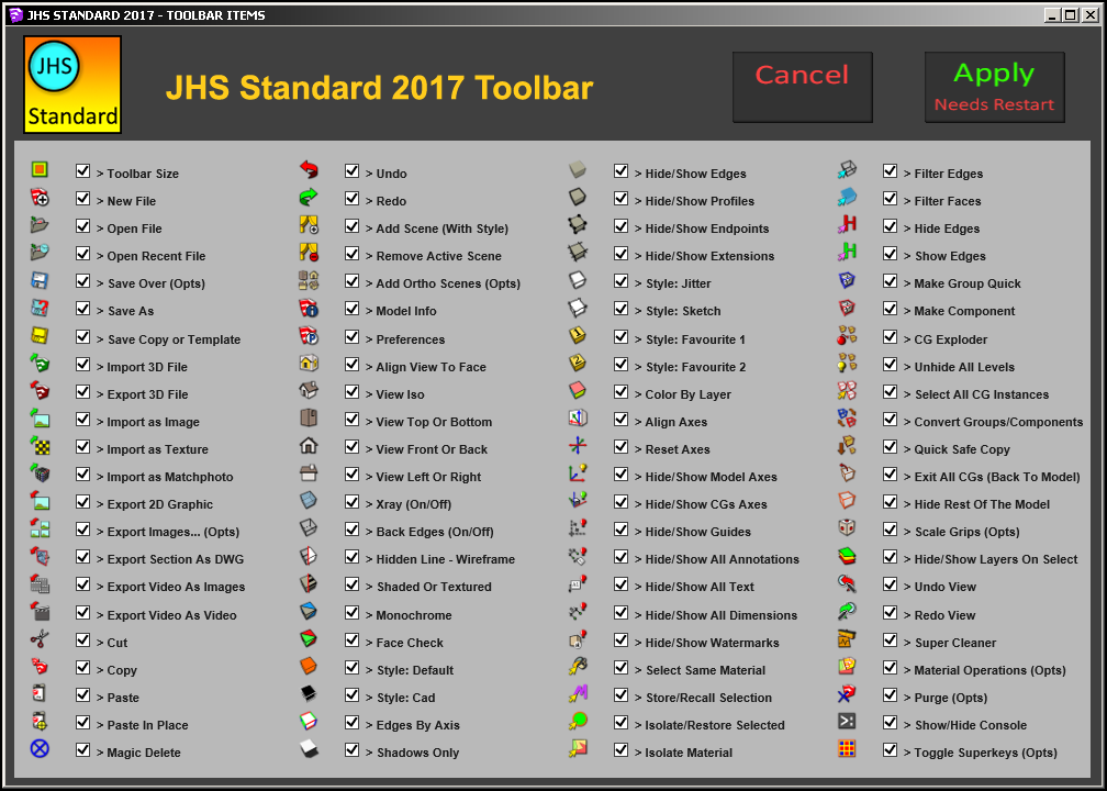 JHS标准工具栏2015版 (JHS STANDARD)